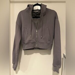 NEW NEVER WORN Gray Cropped Hoodie
